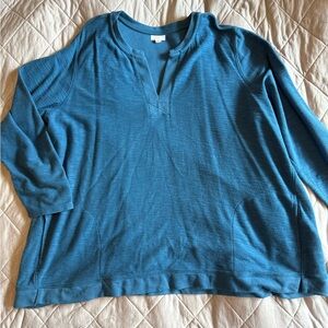 Gently loved Teal J.Jill 4x sweater blouse with pockets!